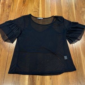 Black Sheer Top